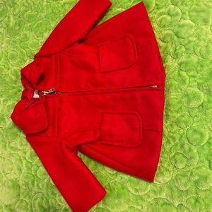 Red baby pea coat